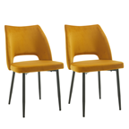 METRO PROFESSIONAL Chaise Sylvie II velours ocre x 2