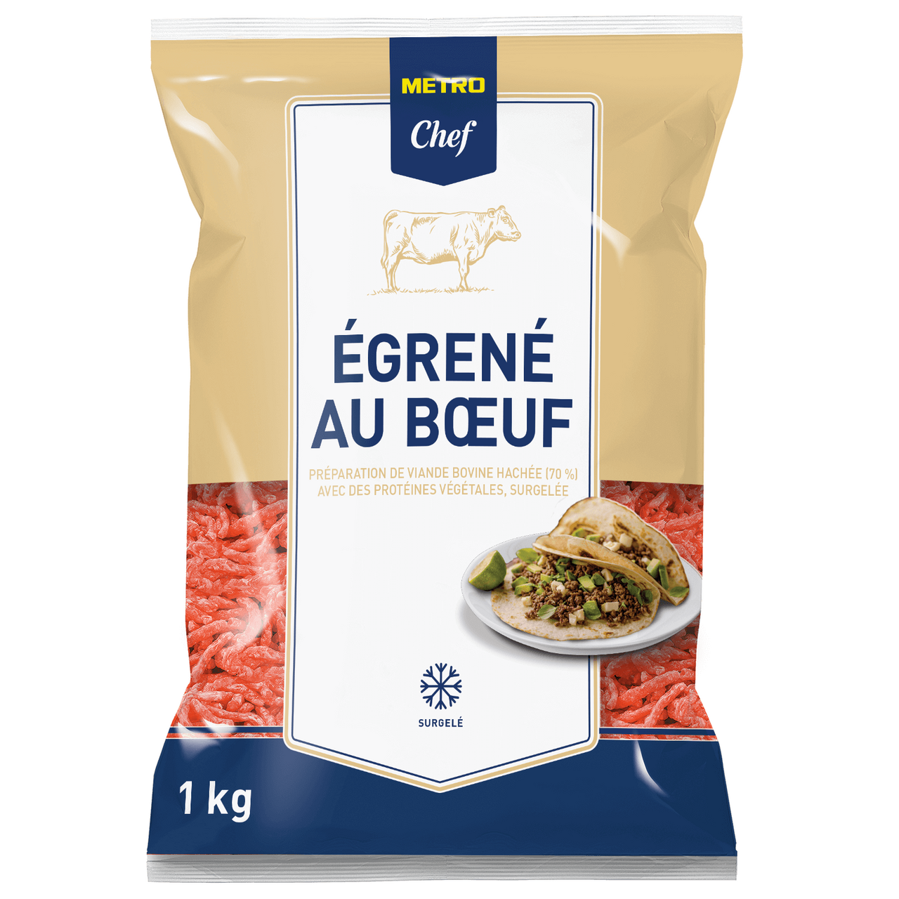 METRO Chef Egréné au boeuf 20% MG UE sachet 1 kg