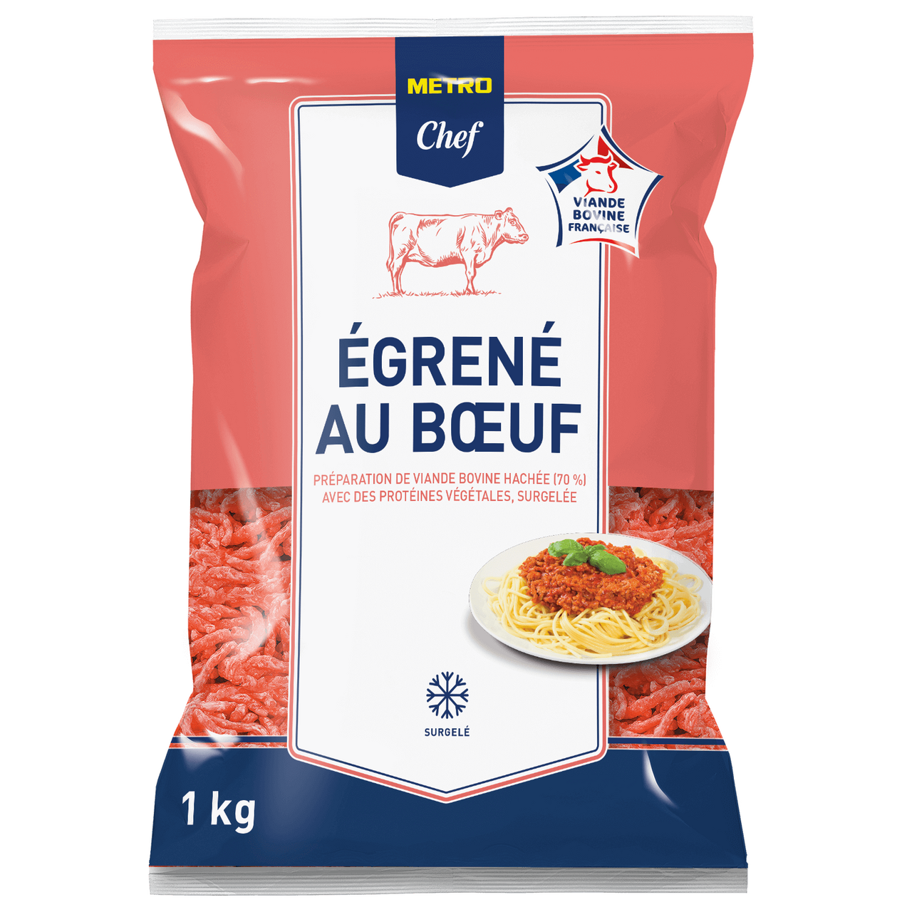 METRO Chef Egréné au boeuf 20% MG VBF sachet 1 kg