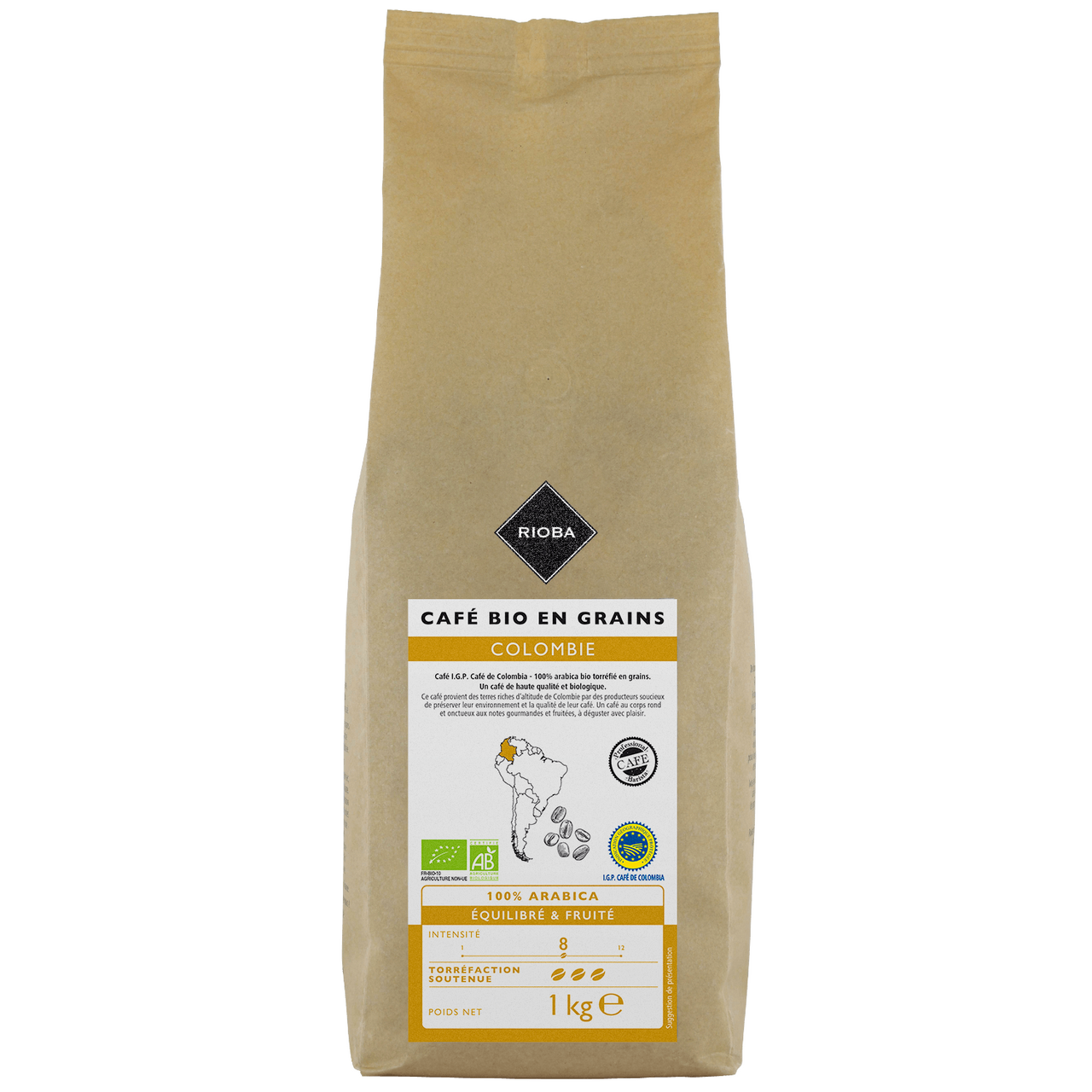 RIOBA Café en grain BIO Colombie 1 kg