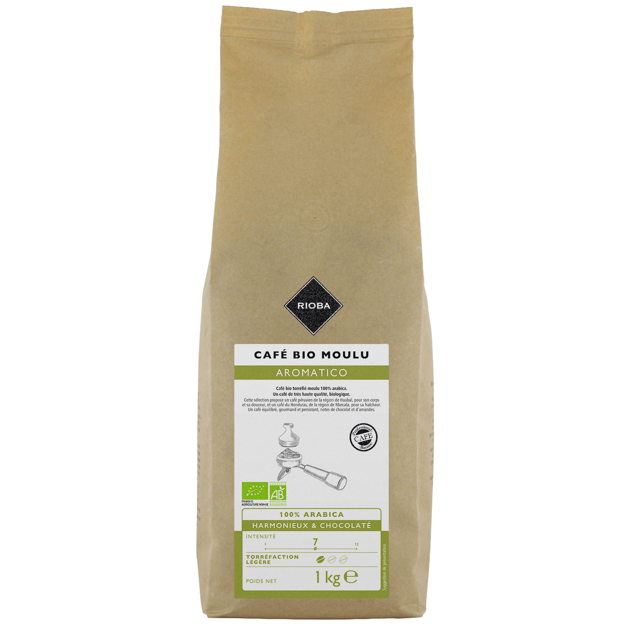 RIOBA Café moulu BIO Aromatico 100% Arabica 1 kg 