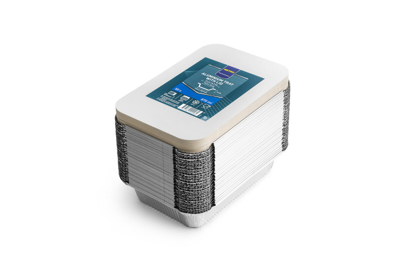 METRO PROFESSIONAL Barquette en aluminium + couvercle 870 ml x 50
