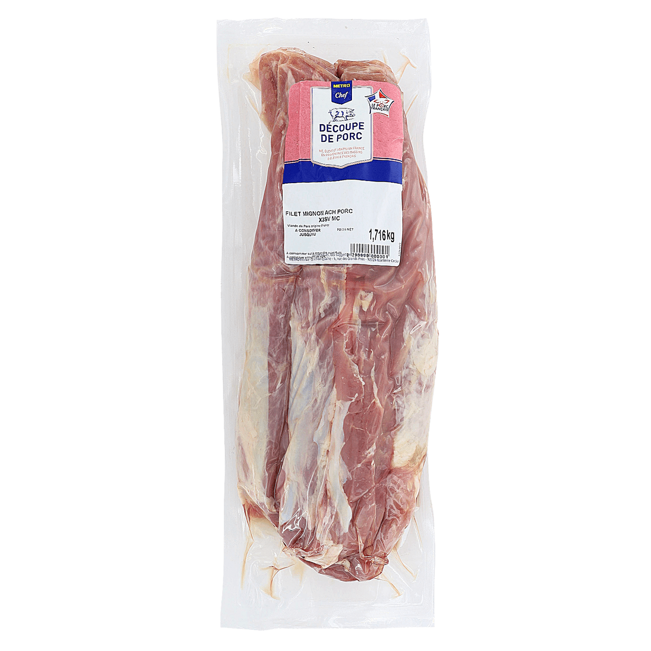 METRO Chef Filet mignon de porc avec chainette VPF x 3 sous vide