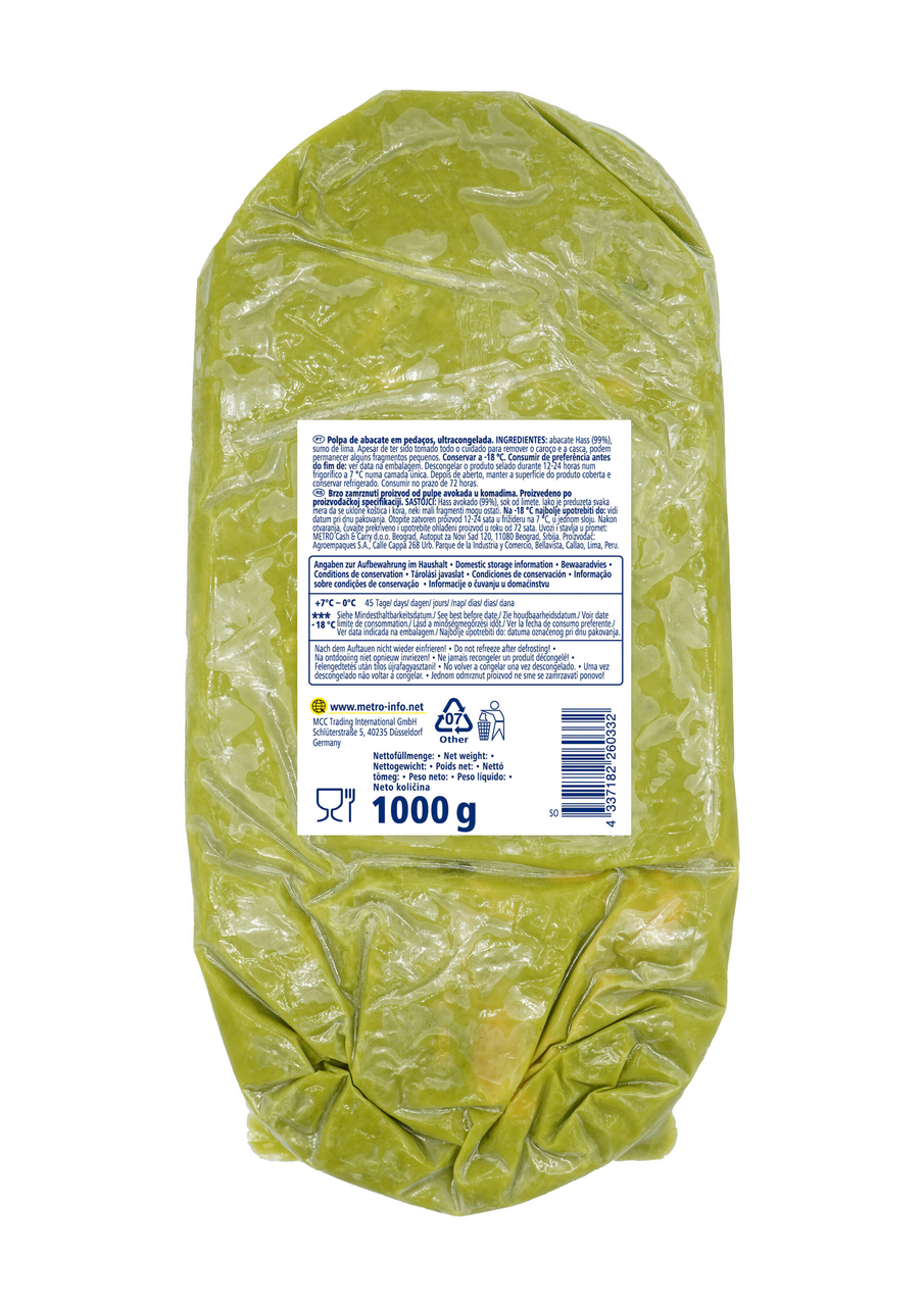 METRO Chef Pulpe d’avocat avec morceaux 1 kg