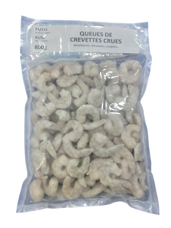 Marque exclusive Queue de crevette décortiquée crue 40/50 800 g