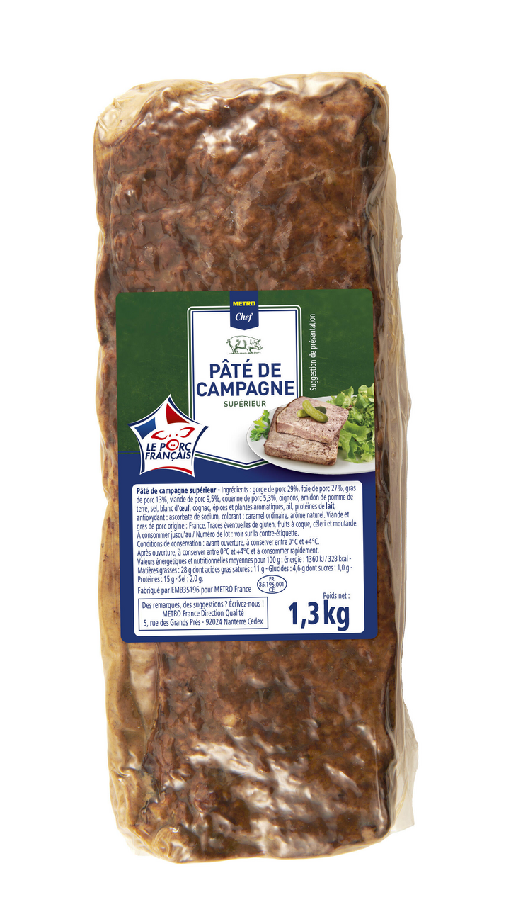 METRO Chef Pâté de campagne supérieur 1.3 kg démoulé