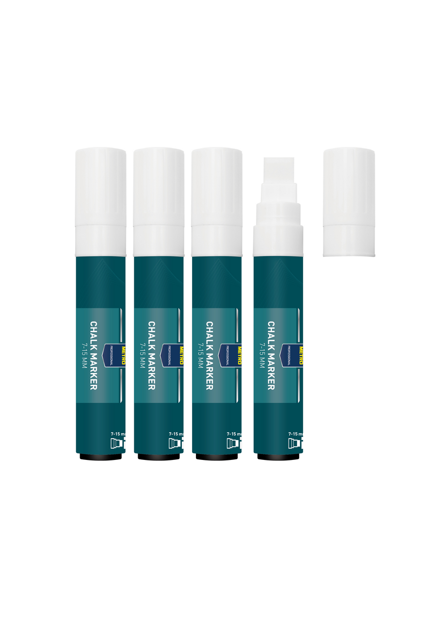 METRO PROFESSIONAL Feutre craie x 4 blanc 7-15 mm
