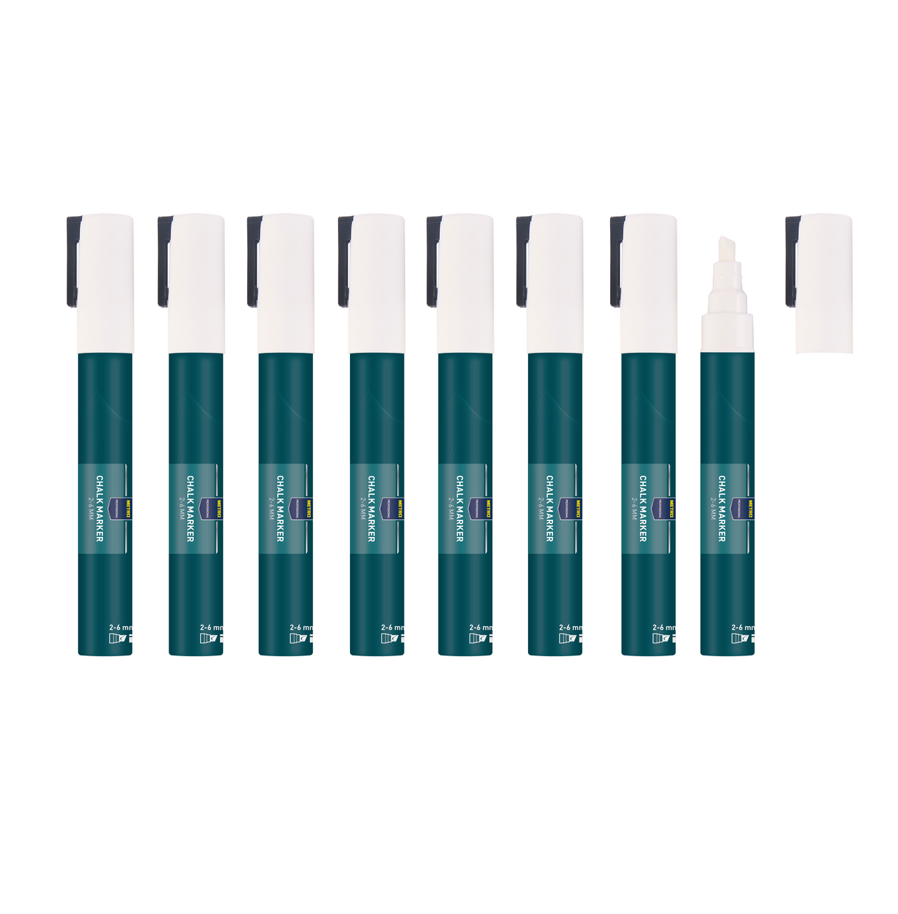 METRO PROFESSIONAL Feutre craie x 8 blanc 2-6 mm
