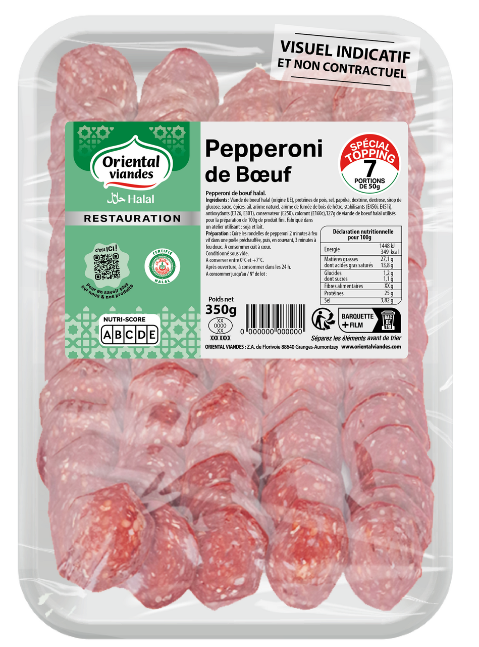 Oriental Viandes Pepperoni de bœuf Halal 350 g