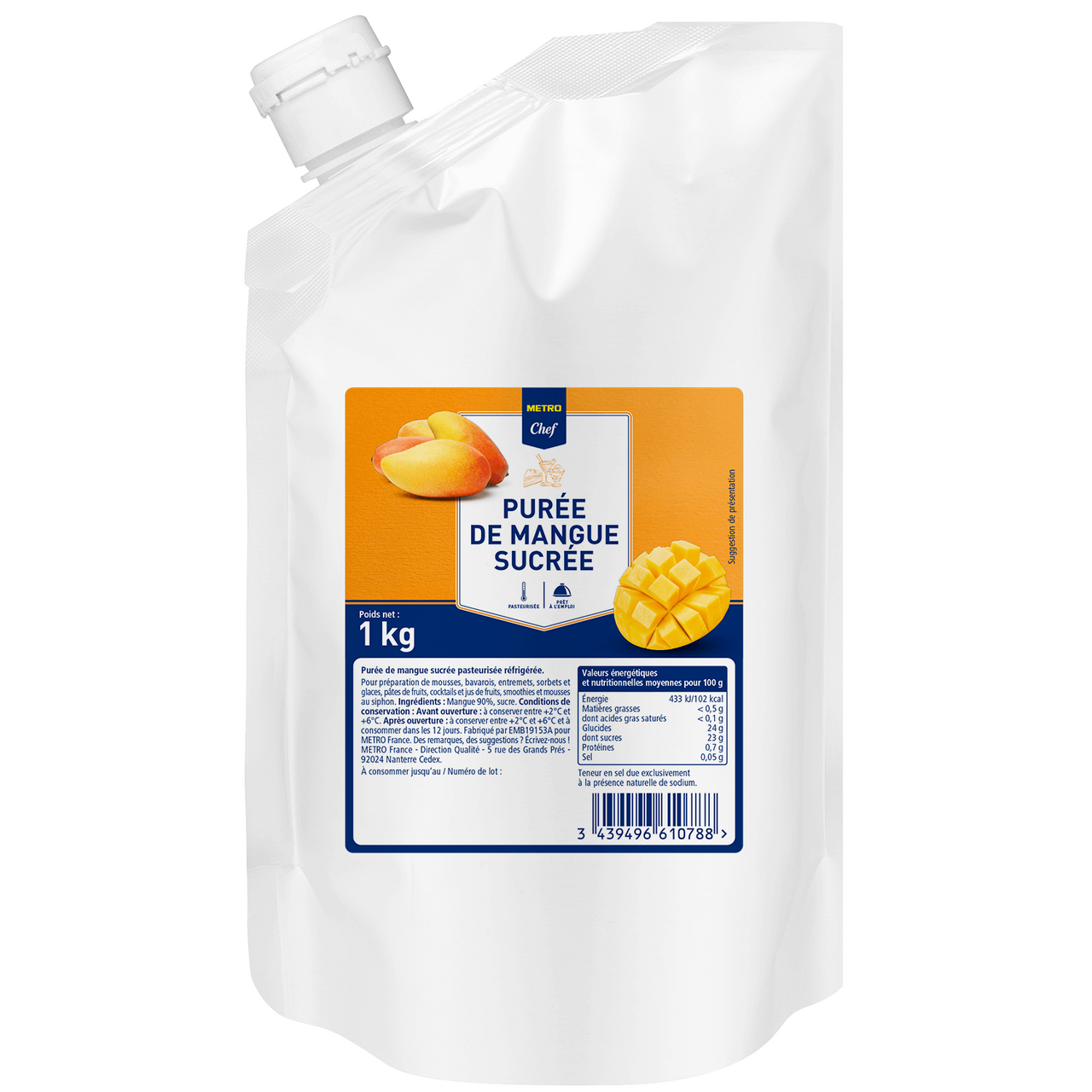 METRO Chef Purée mangue 90% 1 kg 