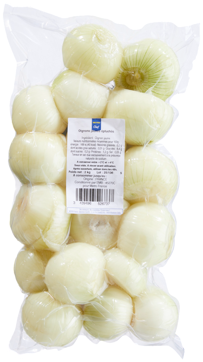 METRO Chef Oignons jaunes épluchés UE 2 kg