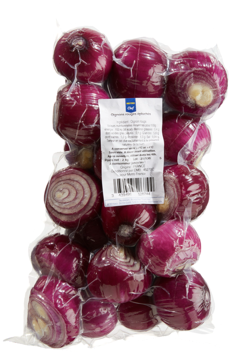 METRO Chef Oignons rouges épluchés France 2 kg