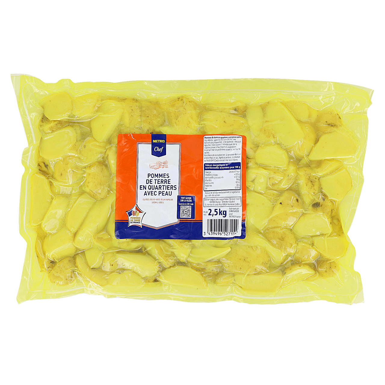 METRO Chef Pomme de terre quart peau stérilisée 2.5 kg