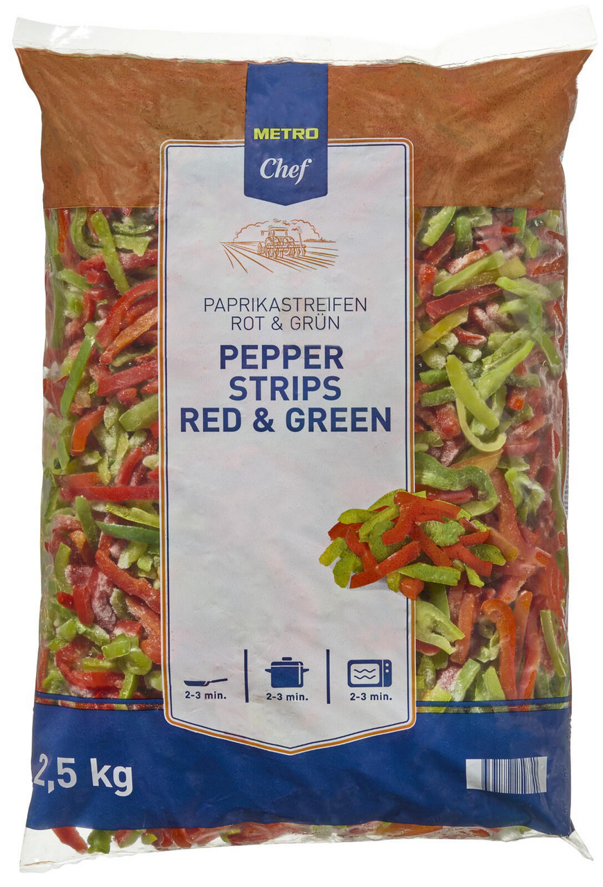 METRO Chef Lanière de poivron rouge et vert 2.5 kg