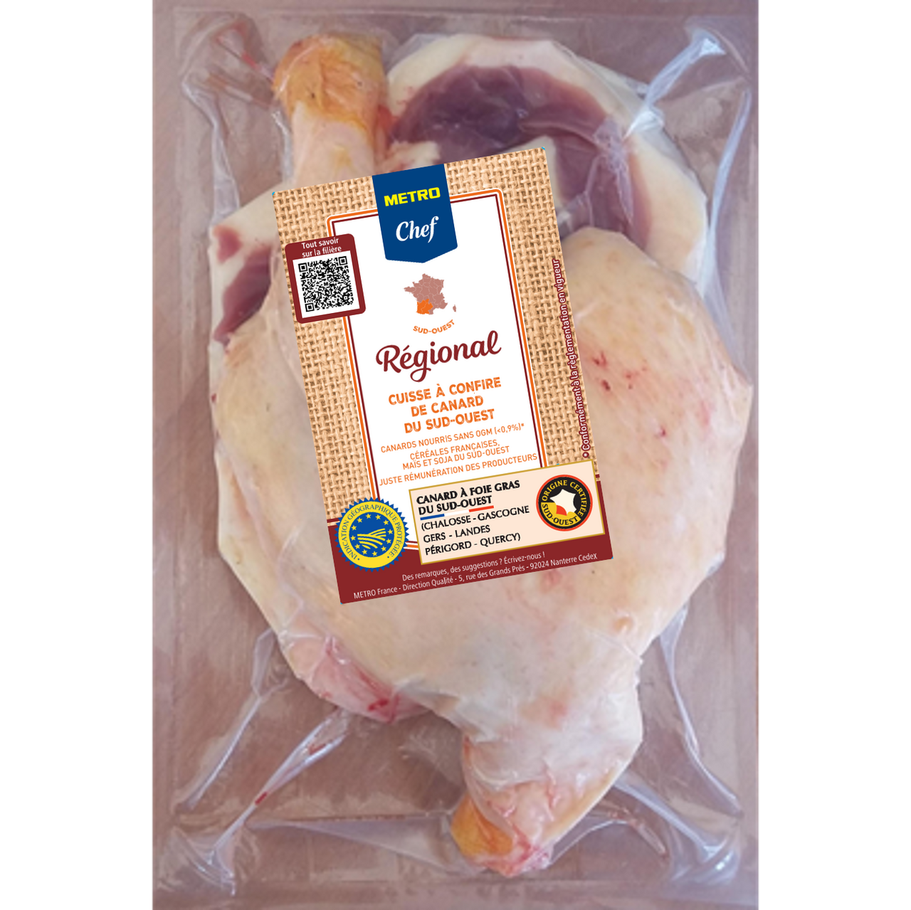 METRO Chef Cuisse de canard à confire IGP Sud-Ouest sous vide France