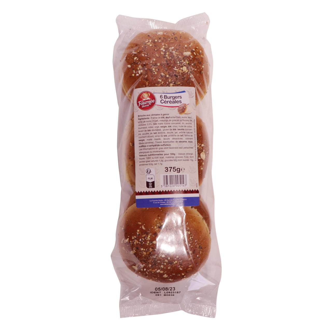 La Fournee Doree Pain burger brioché x6 375g