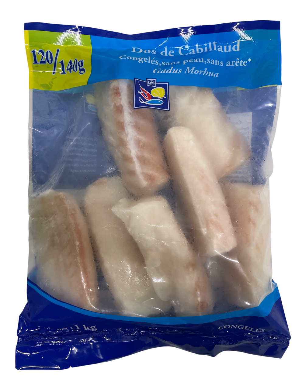 Marque exclusive Dos de cabillaud sans peau sans arêtes MSC 120/140 sachet 1 kg