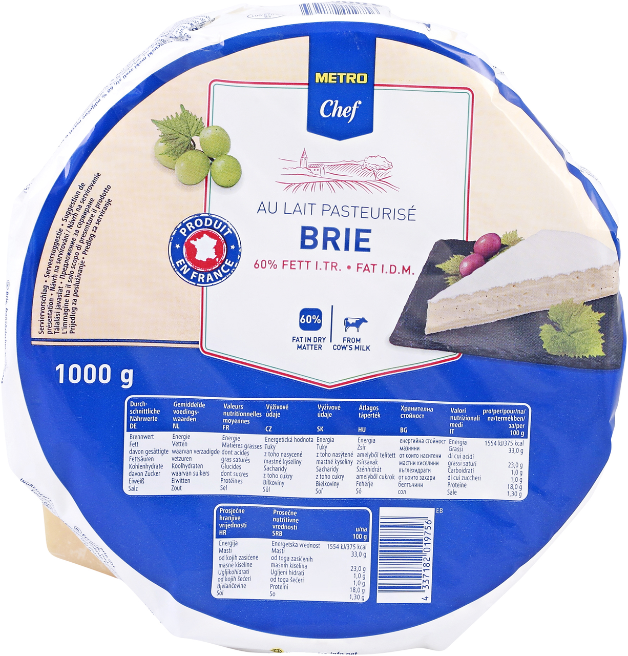 METRO Chef Sir brie 60%mm 1kg