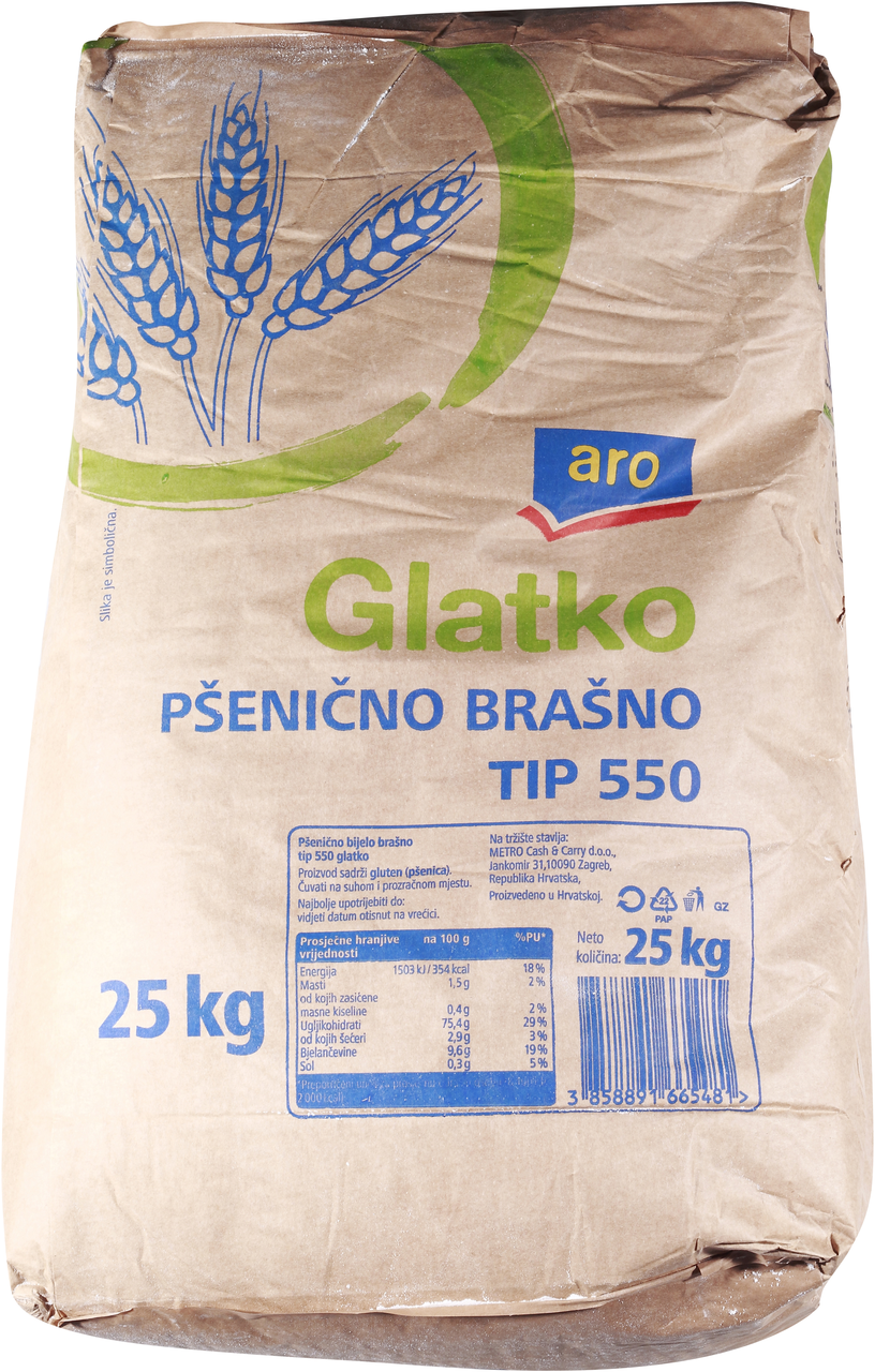aro Brašno pšenično glatko t-550 25kg