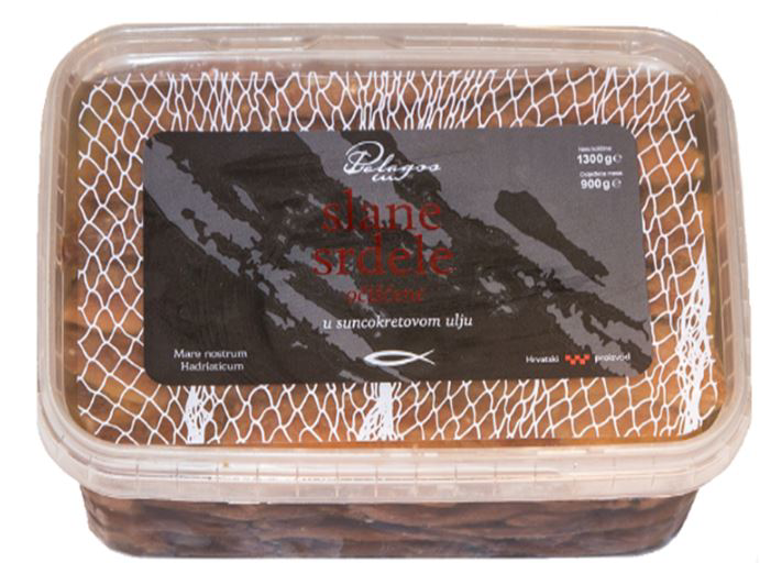 Pelagos Srdela slana očišćena u suncokretovom ulju 1300g