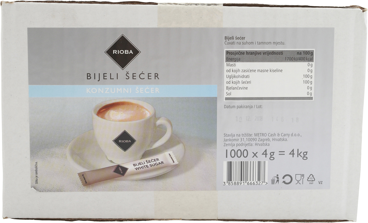 RIOBA Šećer bijeli 1000x4g