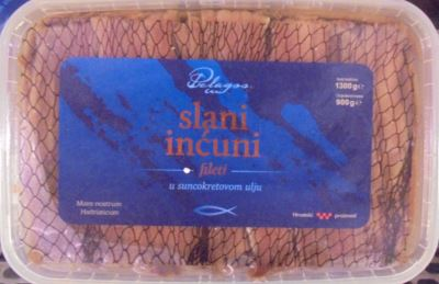 Pelagos Inćuni komadi slani filet 1300g