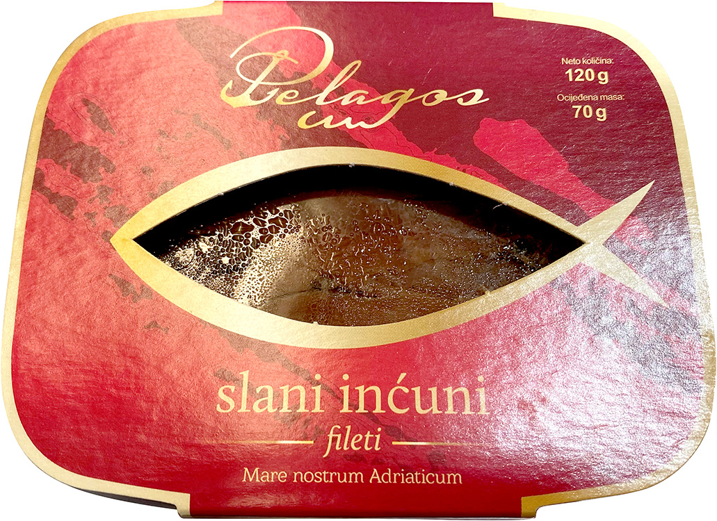 Pelagos Inćuni slani fileti u suncokretovom ulju 120g