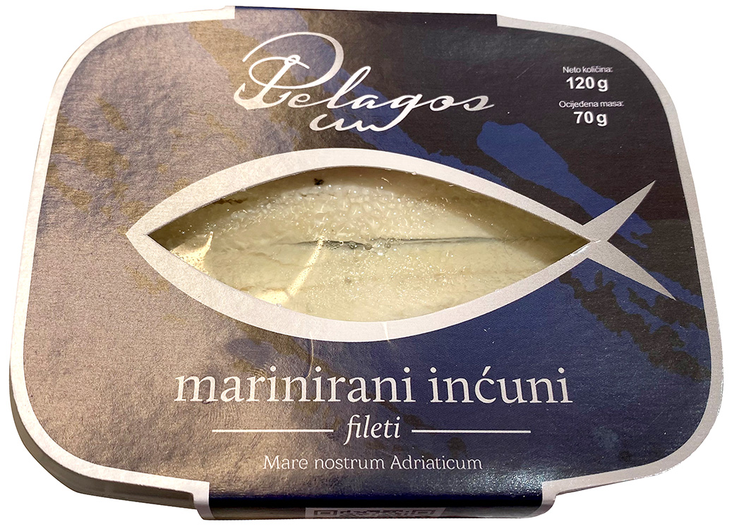 Pelagos Inćuni marinirani fileti u suncokretovom ulju 120g