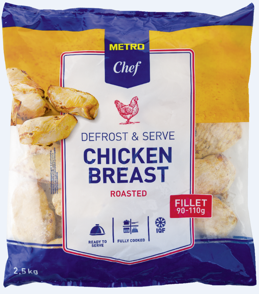 METRO Chef Pileći file 90-110 g, pečeni, brzo smrznuti 2,5kg