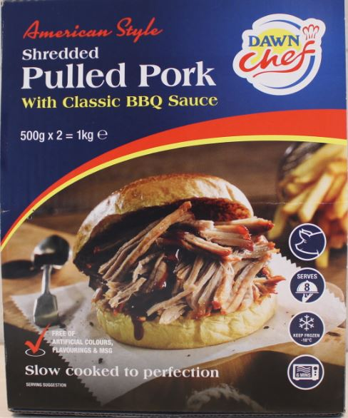 DAWN CHEF Pulled bbq pork 2x500gr