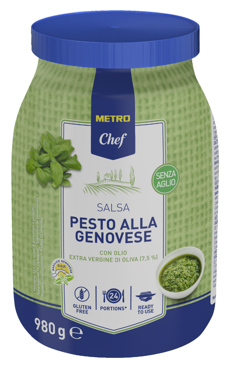 METRO Chef Pesto umak s bosiljkom ZOI, bez češnjaka 980g