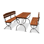 METRO PROFESSIONAL Pivski set s naslonom, trodijelni 60x180 cm