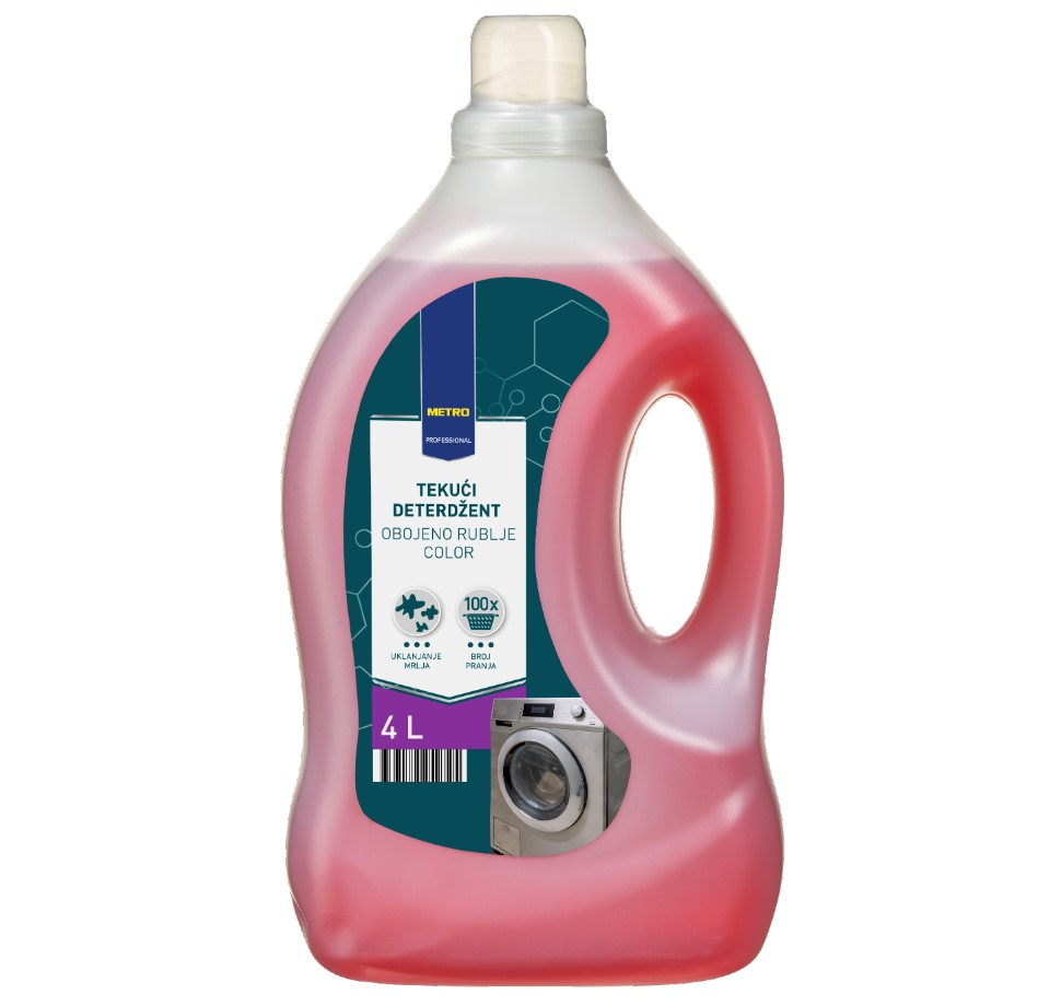 METRO PROFESSIONAL Tekući deterdžent za rublje, Color, 100 pranja, 4 l