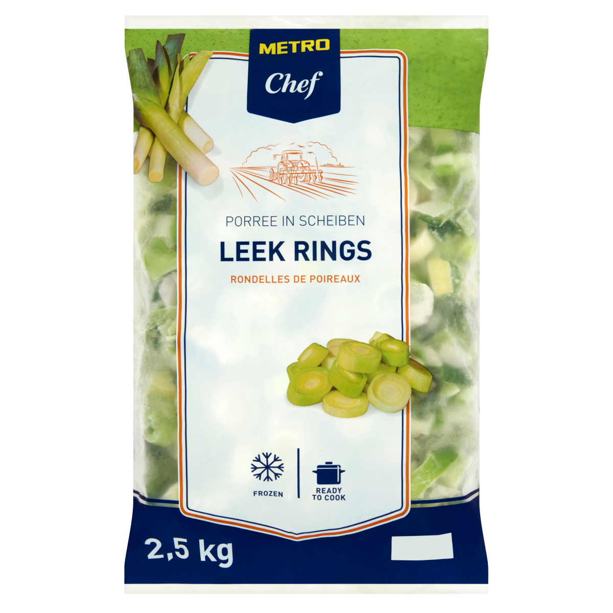 METRO Chef Gyorsfagyasztott Póréhagyma Karikák 2,5 kg