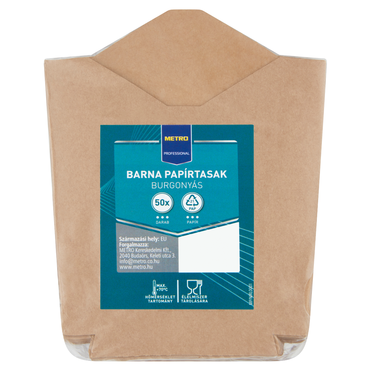 METRO PROFESSIONAL Burgonyás Barna Papírtasak 50 db