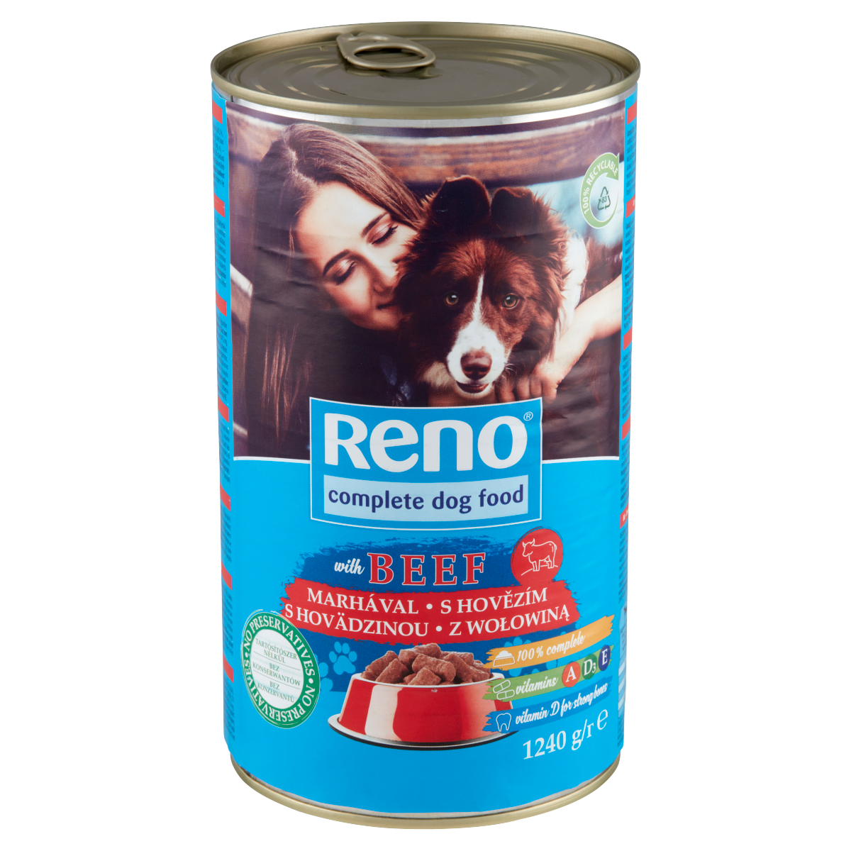 RENO teljes értékű állateledel felnőtt kutyák számára marhával szószban 1240 g
