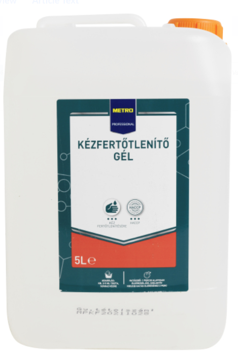 METRO PROFESSIONAL Kézfertőtlenítő Gél 5 l