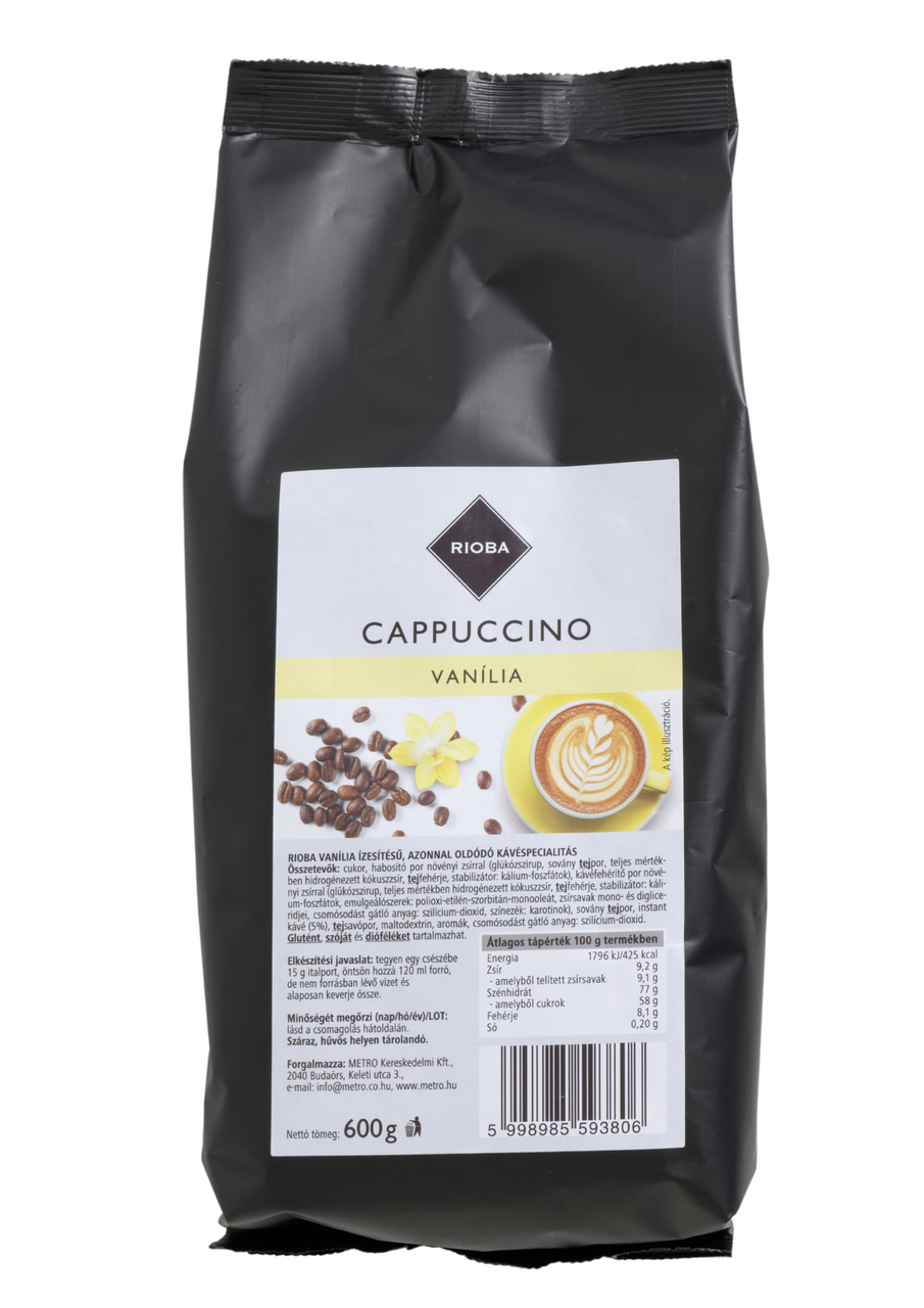 RIOBA Vaníliás Ízű Cappucino Italpor 600 g