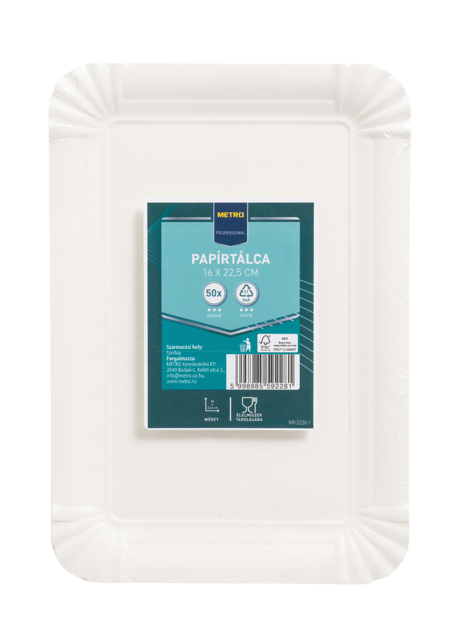 METRO PROFESSIONAL Fehér Papír Tálca 16 x 22,5 cm 50 db