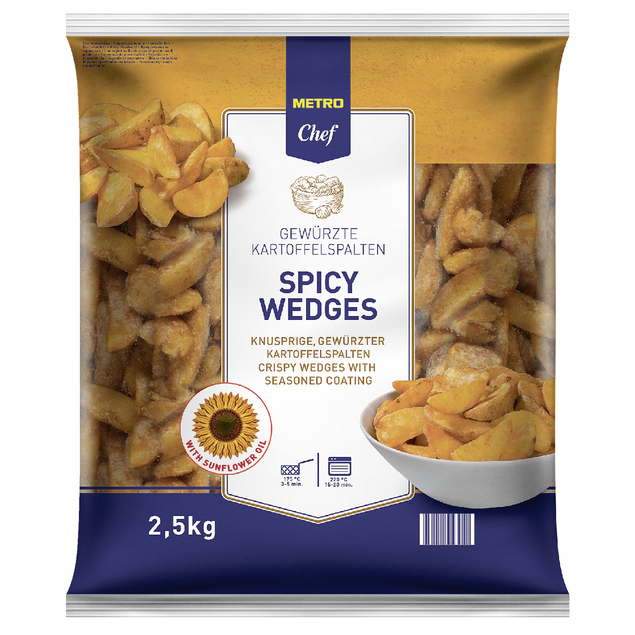 METRO Chef Fűszeres Burgonyagerezd 2,5 kg