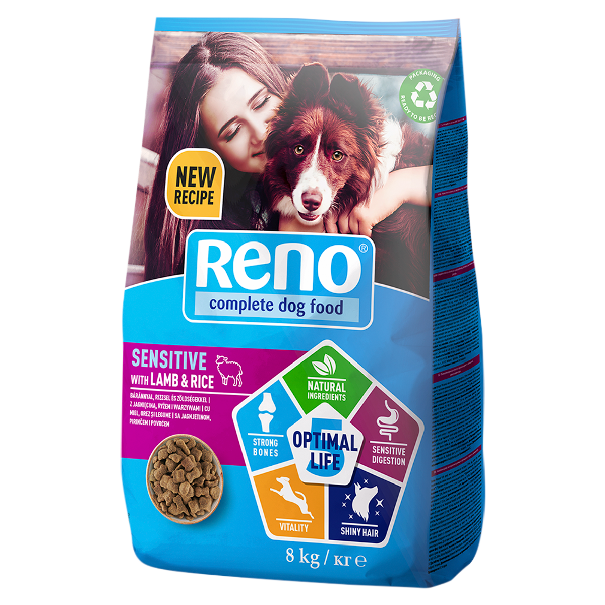 RENO száraz bárány és rízs kutyaeledel 8 kg
