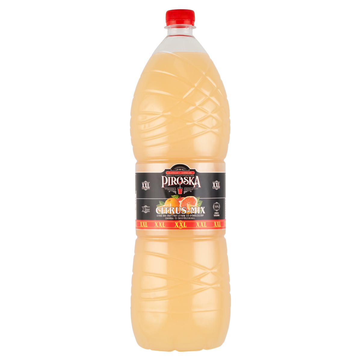 Piroska XXL Citrus-mix Grapefruit-citrom Ízű Gyümölcsszörp Cukorral és Édesítőszerekkel 2 l