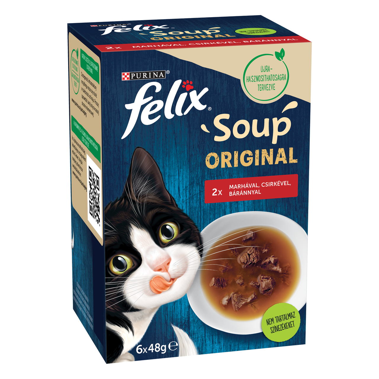 felix Purina Soup Original házias válogatás szószban nedves macskaeledel 6 x 48 g
