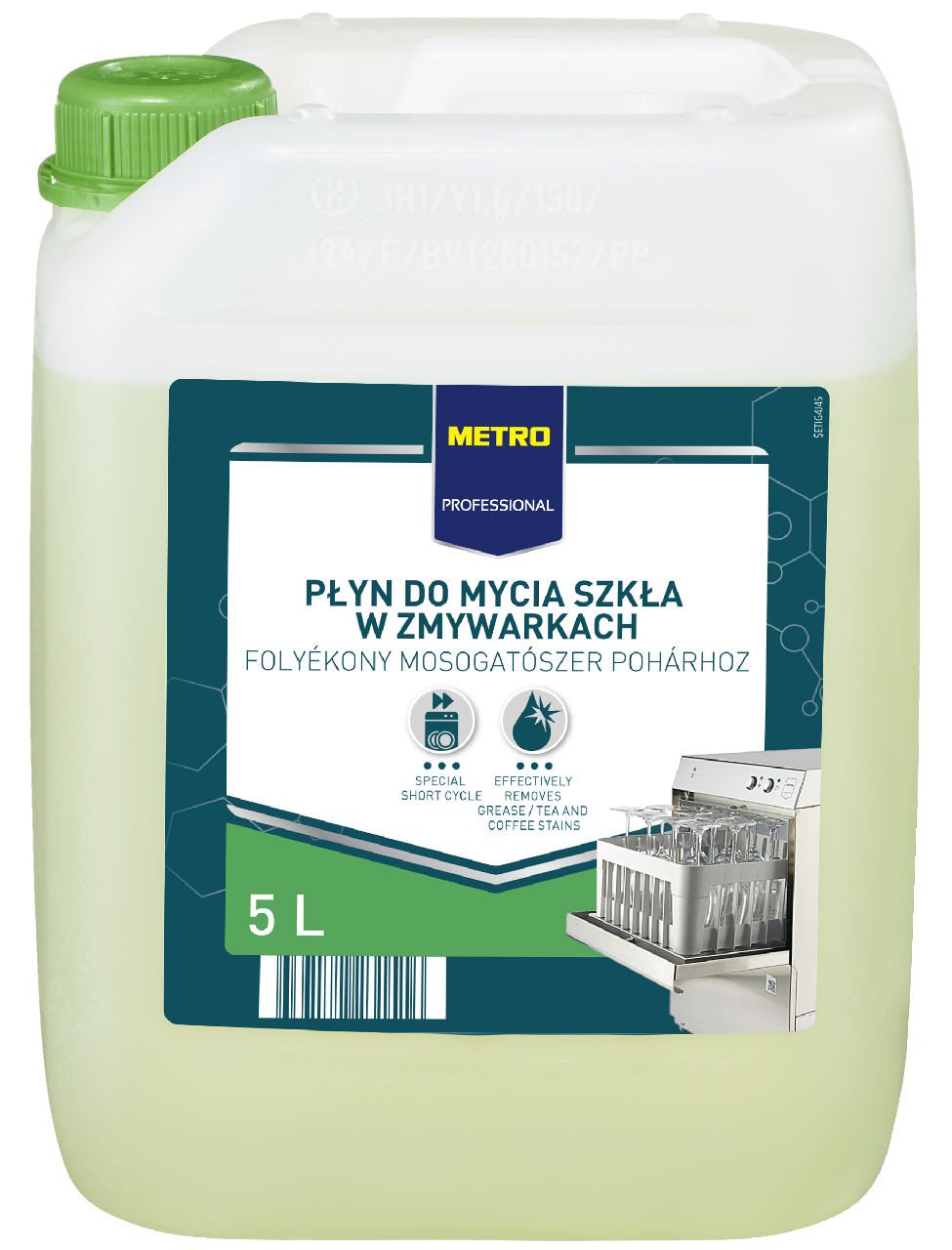 METRO PROFESSIONAL Gépi Mosogatószer Pohárhoz 5 l
