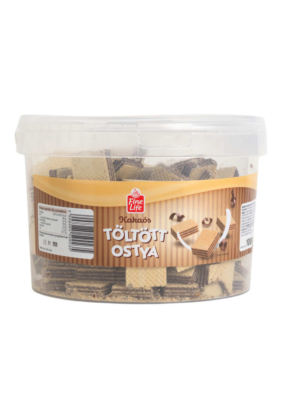 Fine Life Ostya Kakaós Krémmel Töltve Vödörben 1 kg