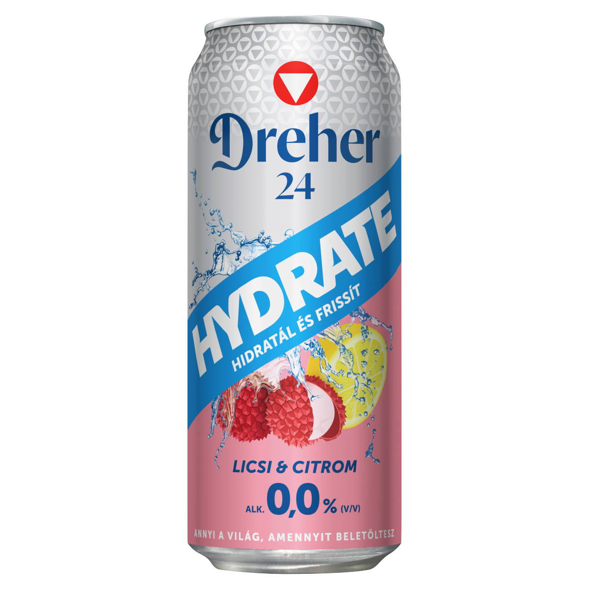 Dreher 24 Hydrate Alkoholmentes Világos Sör és Licsi-citrom ízű Ital Keveréke 0,0% 500 ml