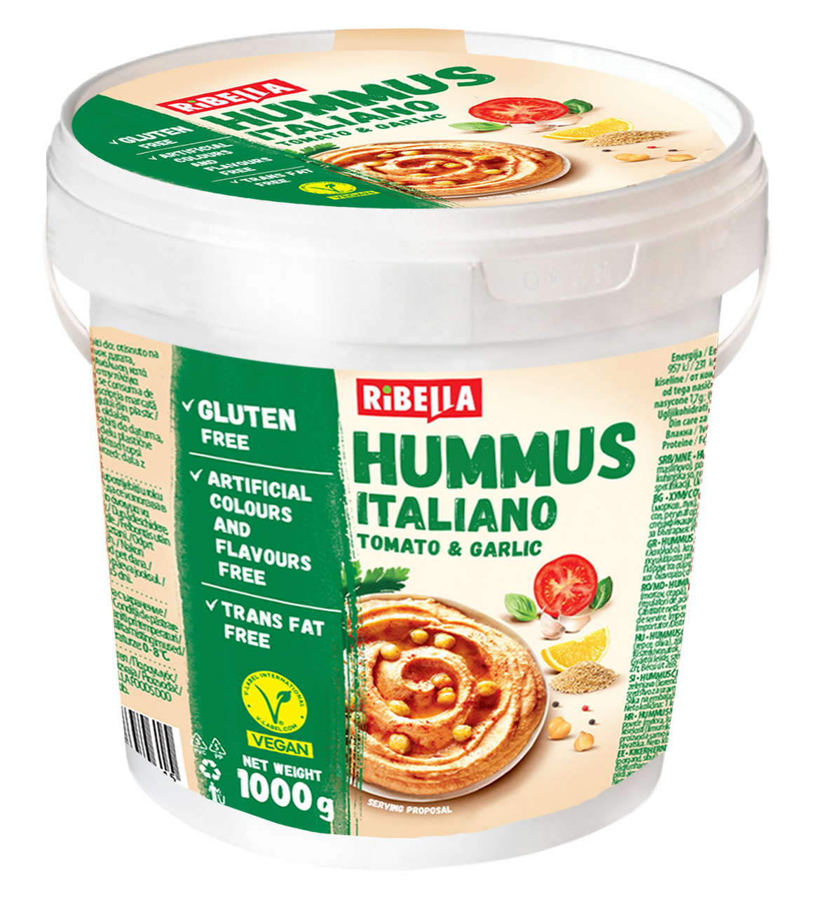 RIBELLA Hummus Kenhető Csicseriborsó Krém Italia1 kg