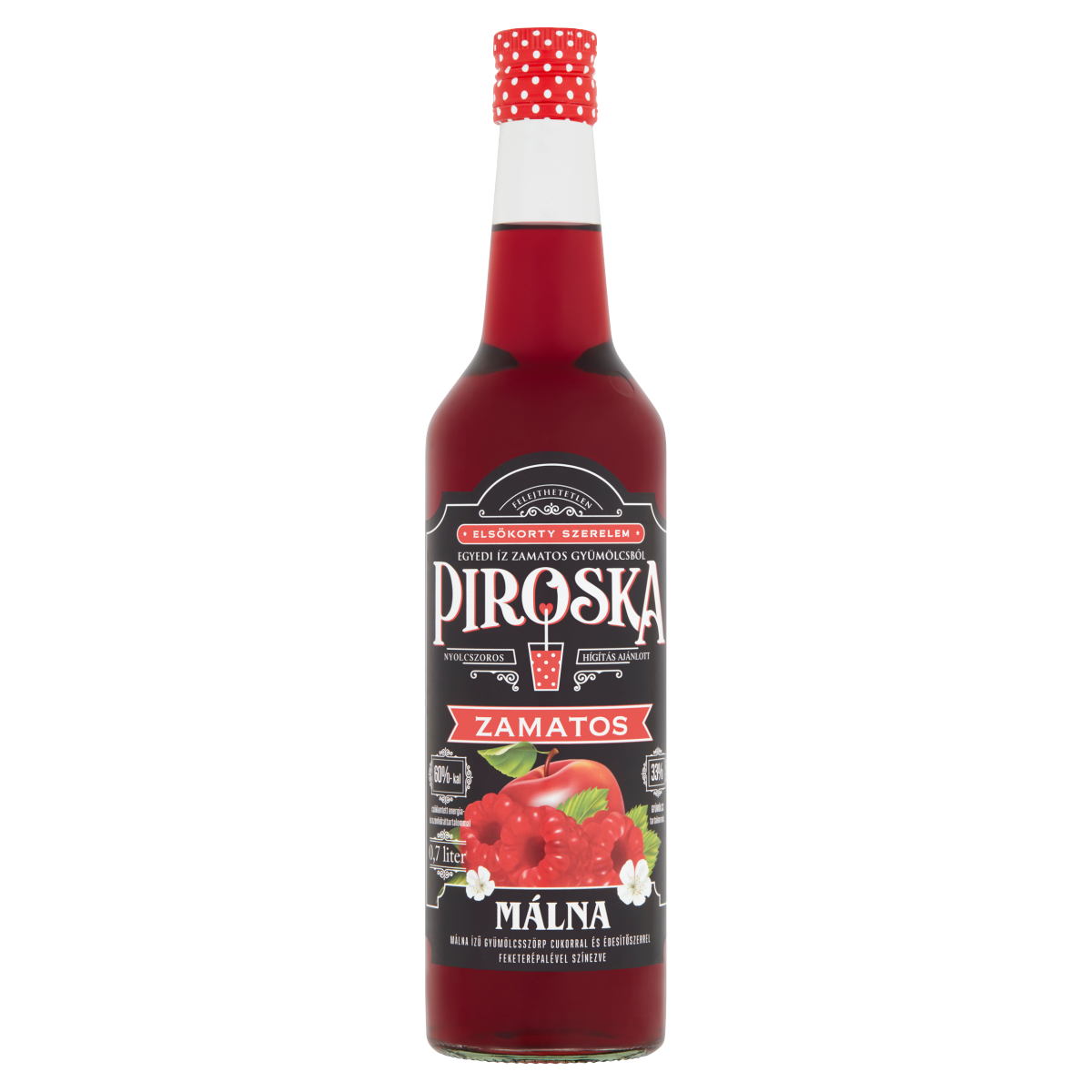 Piroska málna ízű gyümölcsszörp 700ml
