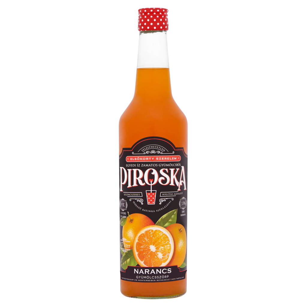 Piroska Narancs Ízű Gyümölcsszörp Üveges 700 ml