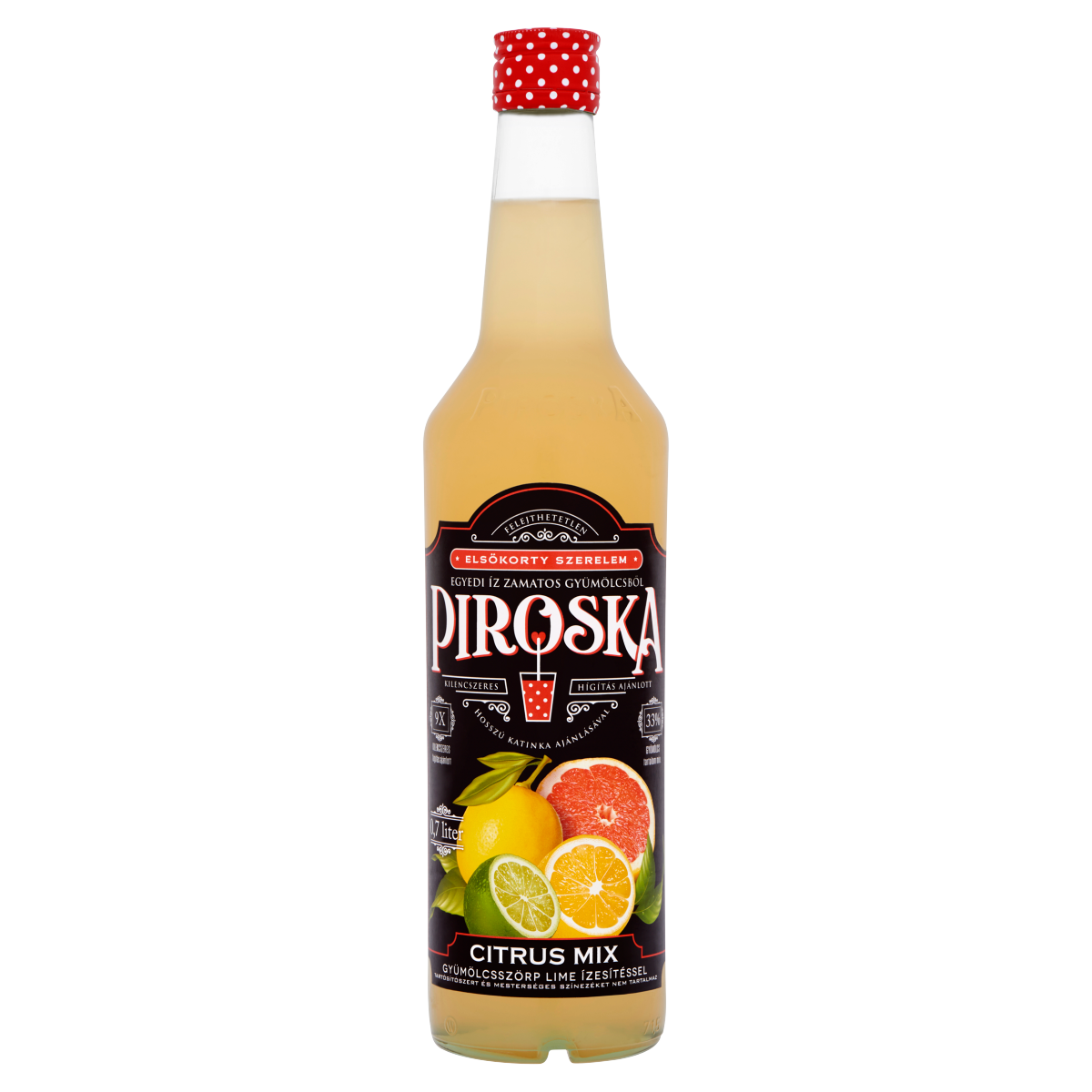 Piroska citrus-mix ízű gyümölcsszörp 700ml